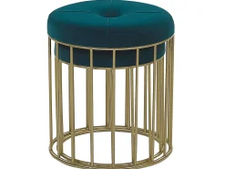 Sale Beliani Set di 2 sgabelli LUBBOCK Velluto Foglia di tè Oro Blu