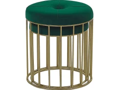 Best Beliani Set di 2 sgabelli LUBBOCK Velluto Verde scuro Oro Verde