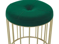 Best Beliani Set di 2 sgabelli LUBBOCK Velluto Verde scuro Oro Verde