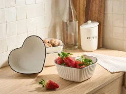 Best Beliani Set di 4 stampini MACE Porcellana Bianco Bianco Nero