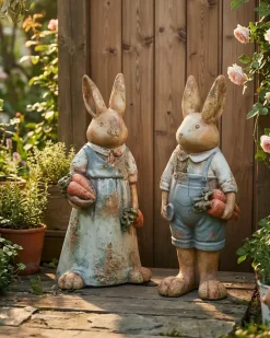 Sale Beliani Set di 2 statue da giardino BAROLO Coniglio Multicolore