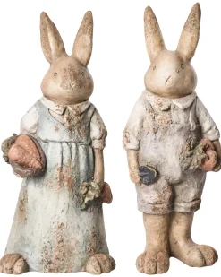 Sale Beliani Set di 2 statue da giardino BAROLO Coniglio Multicolore