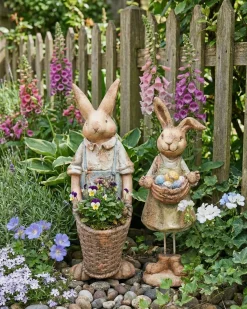 Outlet Beliani Set di 2 statue da giardino CALCATA Coniglio Multicolore