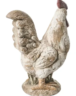Clearance Beliani Set di 2 statue da giardino SPECCHIA Gallo Beige Bianco Beige