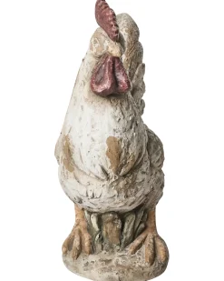 Clearance Beliani Set di 2 statue da giardino SPECCHIA Gallo Beige Bianco Beige