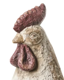 Clearance Beliani Set di 2 statue da giardino SPECCHIA Gallo Beige Bianco Beige