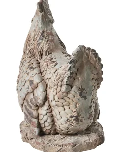 Clearance Beliani Set di 2 statue da giardino SPECCHIA Gallo Beige Bianco Beige