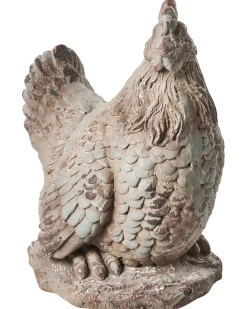 Clearance Beliani Set di 2 statue da giardino SPECCHIA Gallo Beige Bianco Beige