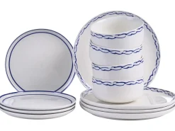 Clearance Beliani AMCHUR Porcellana Bianco/Blu Bianco Blu