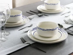 Sale Beliani AMCHUR Porcellana Bianco/Blu Bianco Blu
