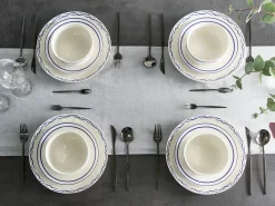 Sale Beliani AMCHUR Porcellana Bianco/Blu Bianco Blu