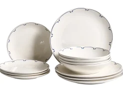 Beliani CHAROLI Porcellana Bianco/Blu Bianco Blu