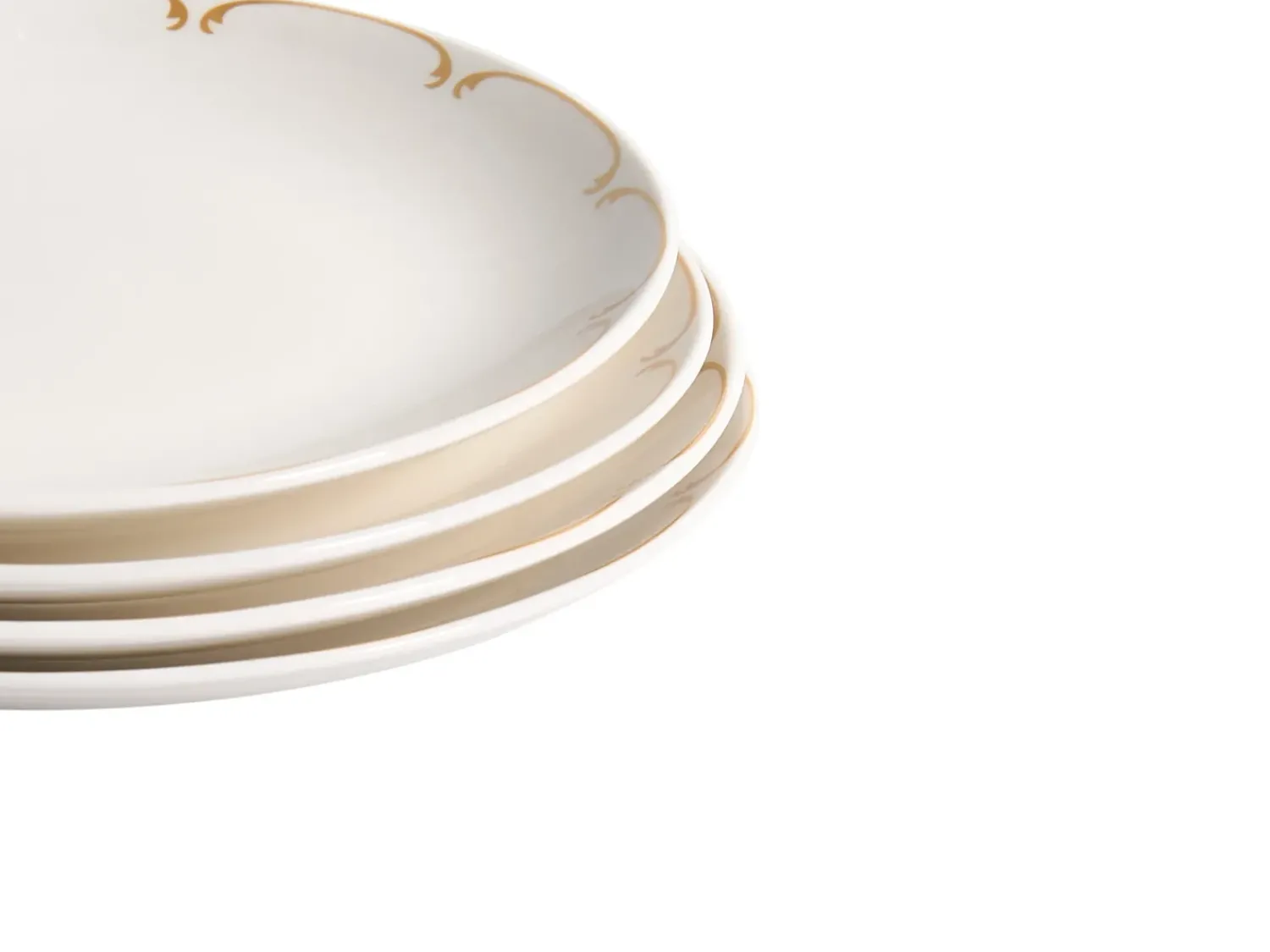 New Beliani CHAROLI Porcellana Bianco/Oro Bianco Oro