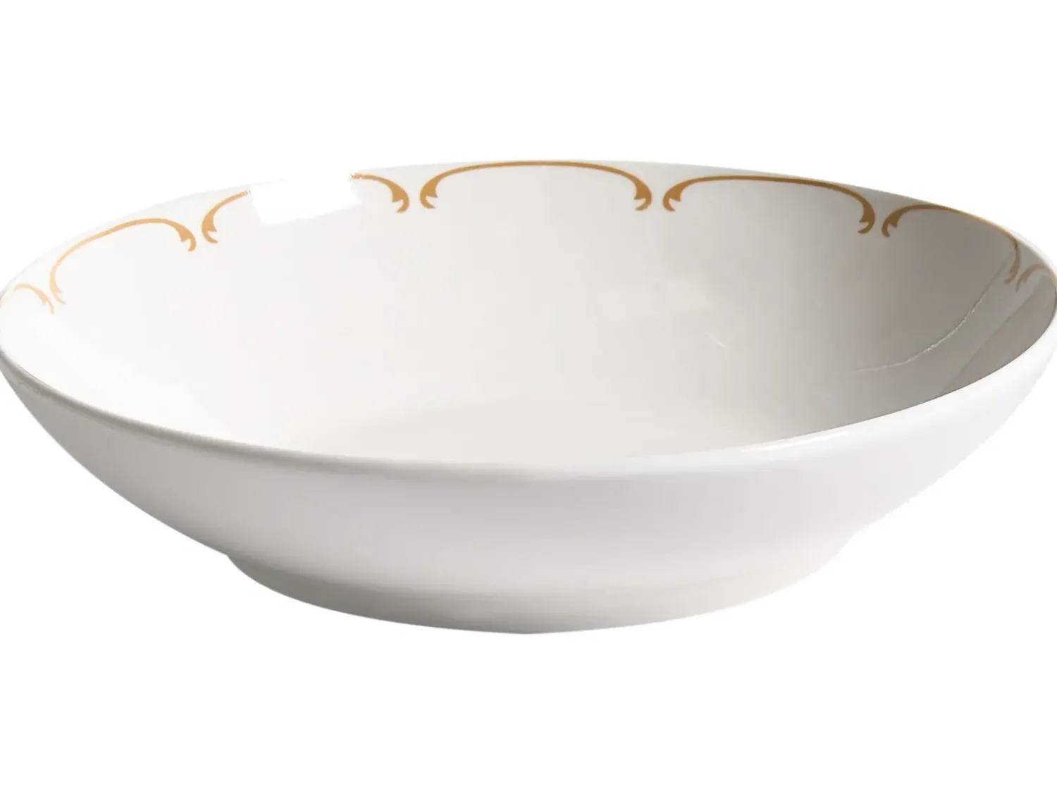 New Beliani CHAROLI Porcellana Bianco/Oro Bianco Oro