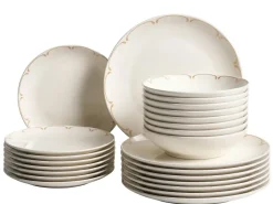 Online Beliani CHAROLI Porcellana Bianco/Oro Bianco Oro