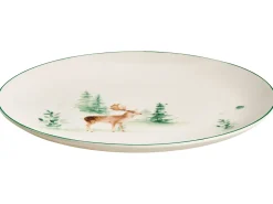 Discount Beliani Set di 12 stoviglie CHILI Porcellana Bianco Bianco Verde
