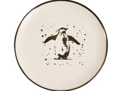 Best Beliani Set di 16 stoviglie CINNAMON Gres porcellanato Bianco sporco Bianco Marrone Oro