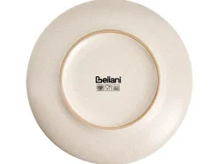 Best Beliani Set di 16 stoviglie CINNAMON Gres porcellanato Bianco sporco Bianco Marrone Oro
