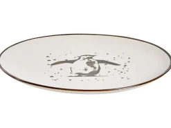Best Beliani Set di 16 stoviglie CINNAMON Gres porcellanato Bianco sporco Bianco Marrone Oro