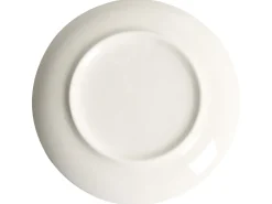 New Beliani Set di 12 stoviglie CUMIN Porcellana Bianco sporco/Blu Bianco Blu