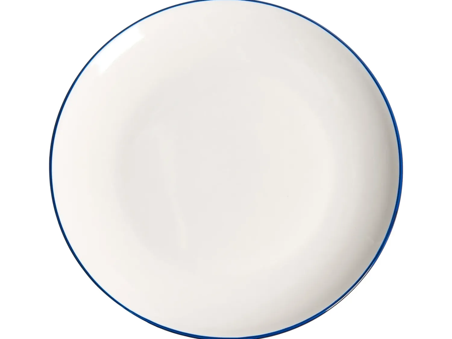 New Beliani Set di 12 stoviglie CUMIN Porcellana Bianco sporco/Blu Bianco Blu