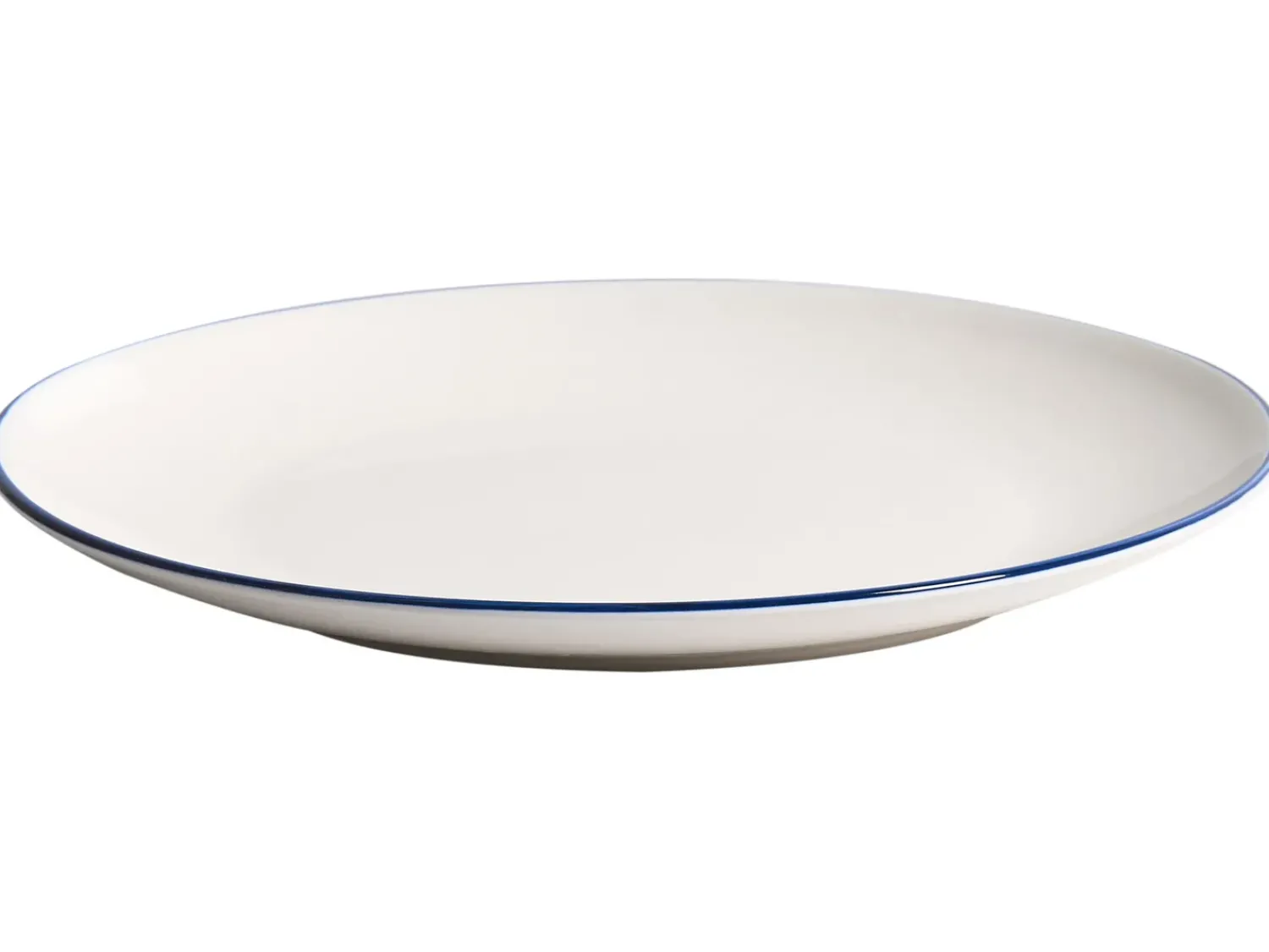 New Beliani Set di 12 stoviglie CUMIN Porcellana Bianco sporco/Blu Bianco Blu