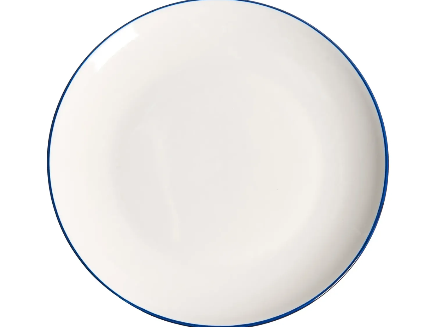 New Beliani Set di 12 stoviglie CUMIN Porcellana Bianco sporco/Blu Bianco Blu