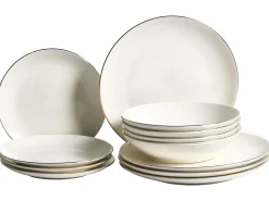 Outlet Beliani CUMIN Porcellana Bianco sporco / Oro Bianco Oro