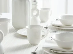 Sale Beliani Set di 16 stoviglie ELDERBERRY Porcellana Bianco