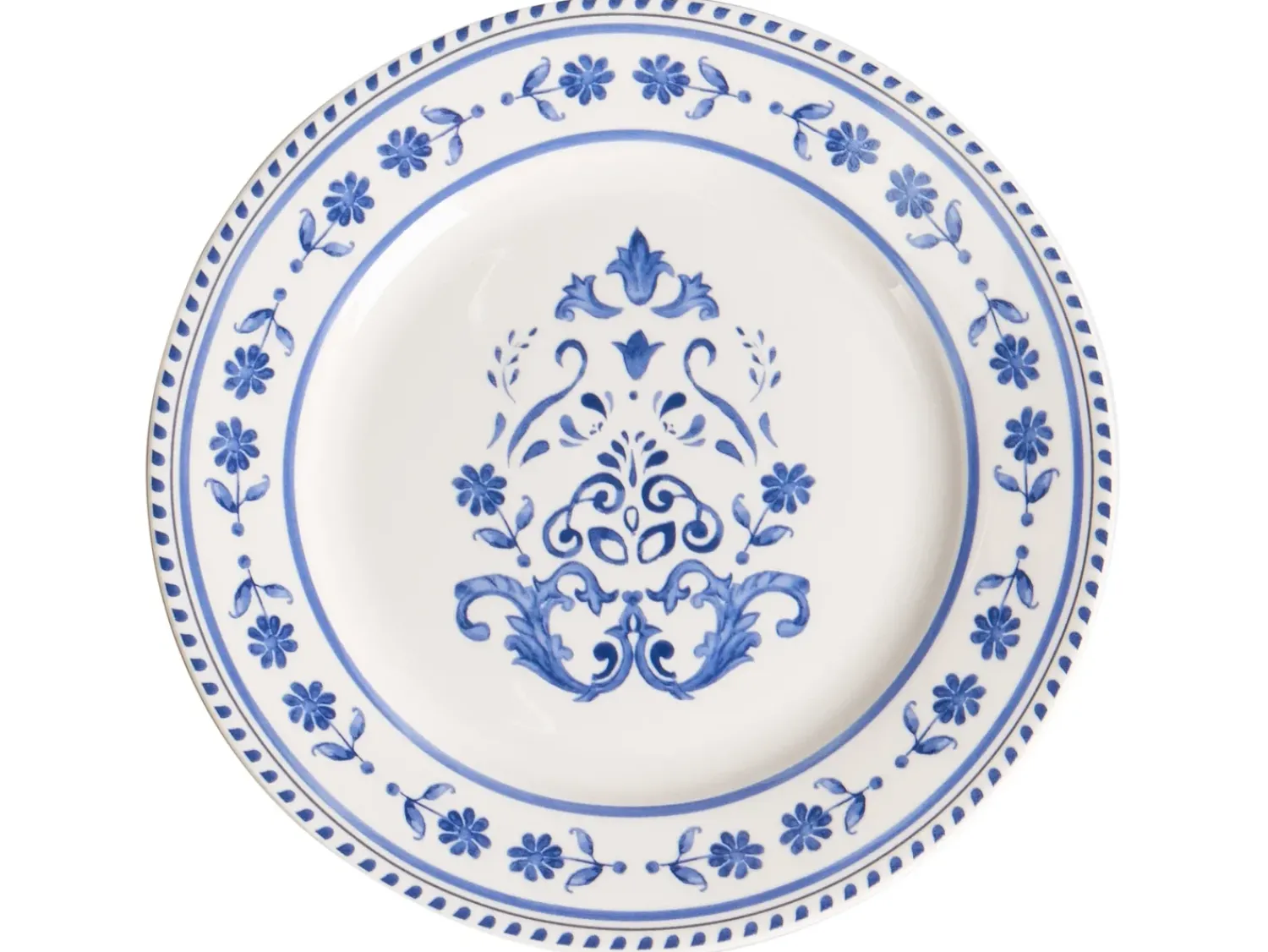Outlet Beliani GALANGAL Porcellana Bianco/Blu Bianco Blu