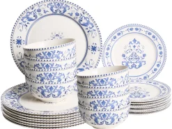 Outlet Beliani GALANGAL Porcellana Bianco/Blu Bianco Blu