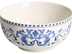 Outlet Beliani GALANGAL Porcellana Bianco/Blu Bianco Blu