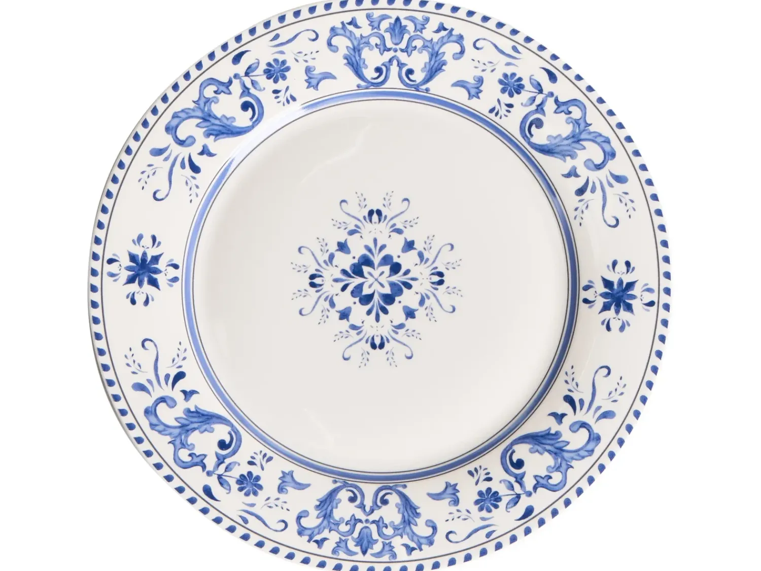 Outlet Beliani GALANGAL Porcellana Bianco/Blu Bianco Blu
