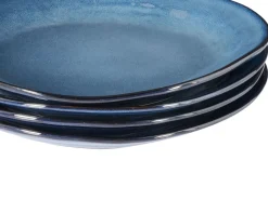 Hot Beliani Set di 16 stoviglie HAWTHORN Gres porcellanato Blu