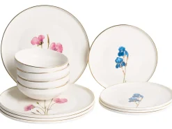 Outlet Beliani HYSSOP Porcellana Bianco Bianco Blu Rosa Verde