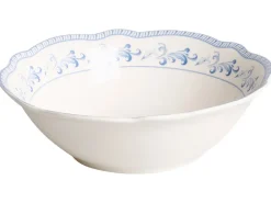 Outlet Beliani LOVAGE Porcellana Bianco Bianco Blu