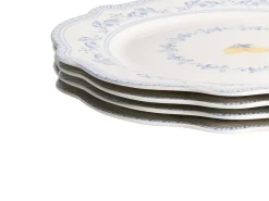 Hot Beliani LOVAGE Porcellana Bianco Bianco Blu