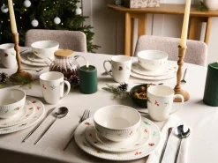 Discount Beliani Set di 16 stoviglie MARJORAM Porcellana Bianco