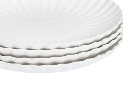 New Beliani Set di 16 stoviglie NETTLE Gres porcellanato sporco Bianco