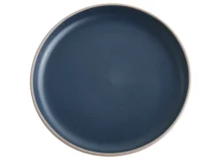 Beliani Set di 16 stoviglie NUTMEG Gres porcellanato Beige/ Blu Beige Blu