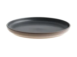Best Beliani Set di 16 stoviglie NUTMEG Gres porcellanato Nero/Beige Beige Nero