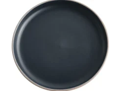 Best Beliani Set di 16 stoviglie NUTMEG Gres porcellanato Nero/Beige Beige Nero