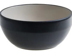 Discount Beliani Set di 16 stoviglie NUTMEG Gres porcellanato Nero Bianco Nero