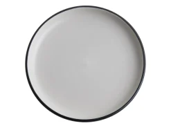 Discount Beliani Set di 16 stoviglie NUTMEG Gres porcellanato Nero Bianco Nero