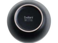 Discount Beliani Set di 16 stoviglie NUTMEG Gres porcellanato Nero Bianco Nero