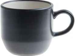 Discount Beliani Set di 16 stoviglie NUTMEG Gres porcellanato Nero Bianco Nero