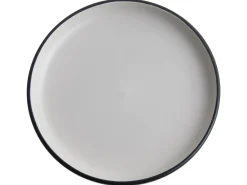 Discount Beliani Set di 16 stoviglie NUTMEG Gres porcellanato Nero Bianco Nero