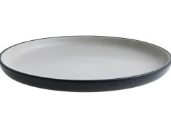 Discount Beliani Set di 16 stoviglie NUTMEG Gres porcellanato Nero Bianco Nero