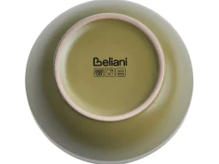 Best Beliani Set di 16 stoviglie NUTMEG Gres porcellanato Verde Bianco Verde