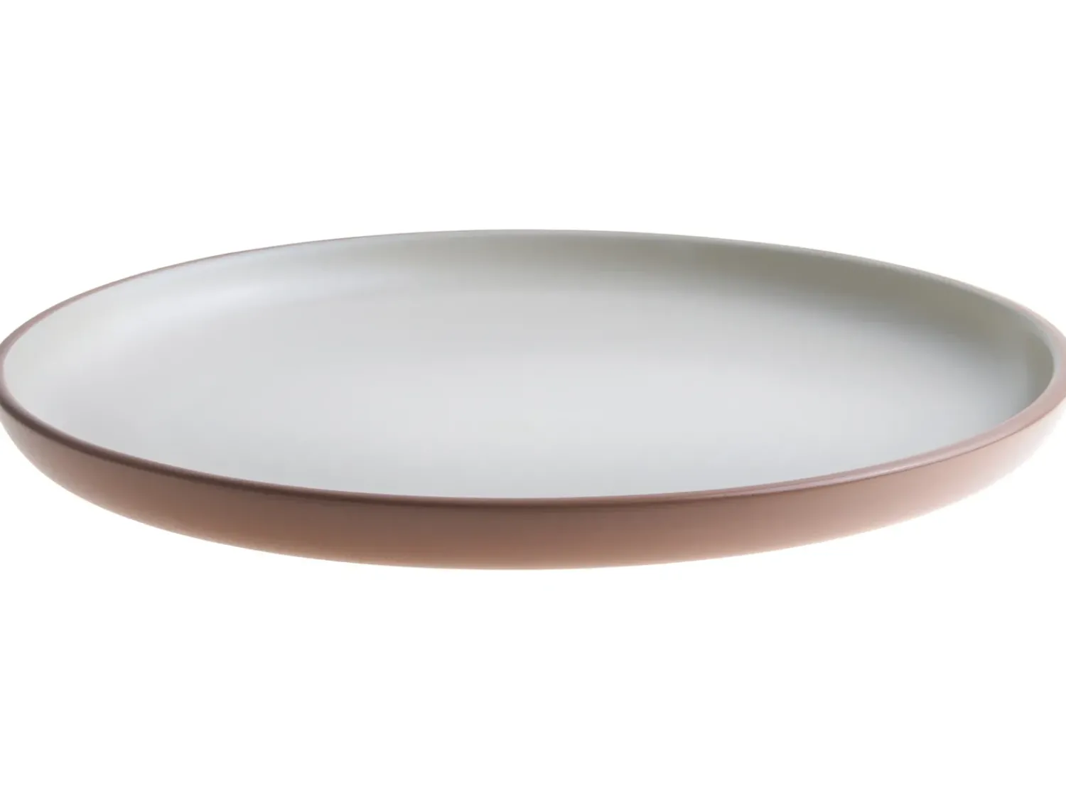 New Beliani Set di 16 stoviglie NUTMEG Gres porcellanato Marrone Bianco Marrone